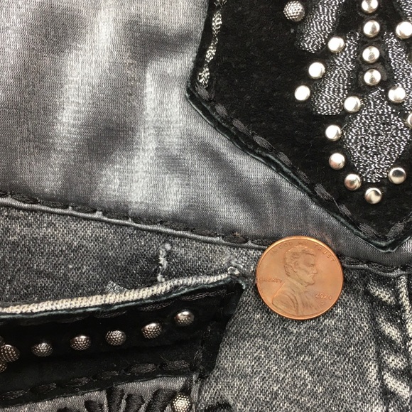 🐞Brazil Roxx Gray w/Leather Trim Jean Size 4 - Picture 14 of 15